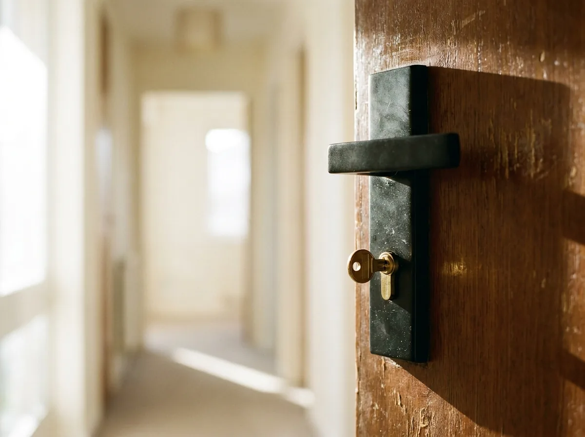 House lockout service in Cancun: front door lock with black ironwork